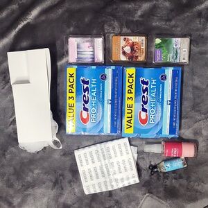 9 pc Bath body lot Crest toothpaste homedics paraffin bags wax melts NEW random